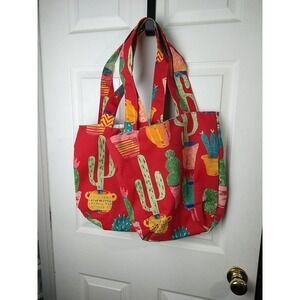 Tote bags Western 2 Pack  Red Green Cactus Plant Bags handmade new